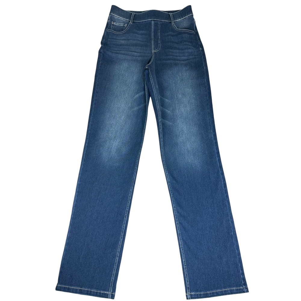 Halara Flex Denim Straight Leg Pull On Jeans Blue Women Size M Tall